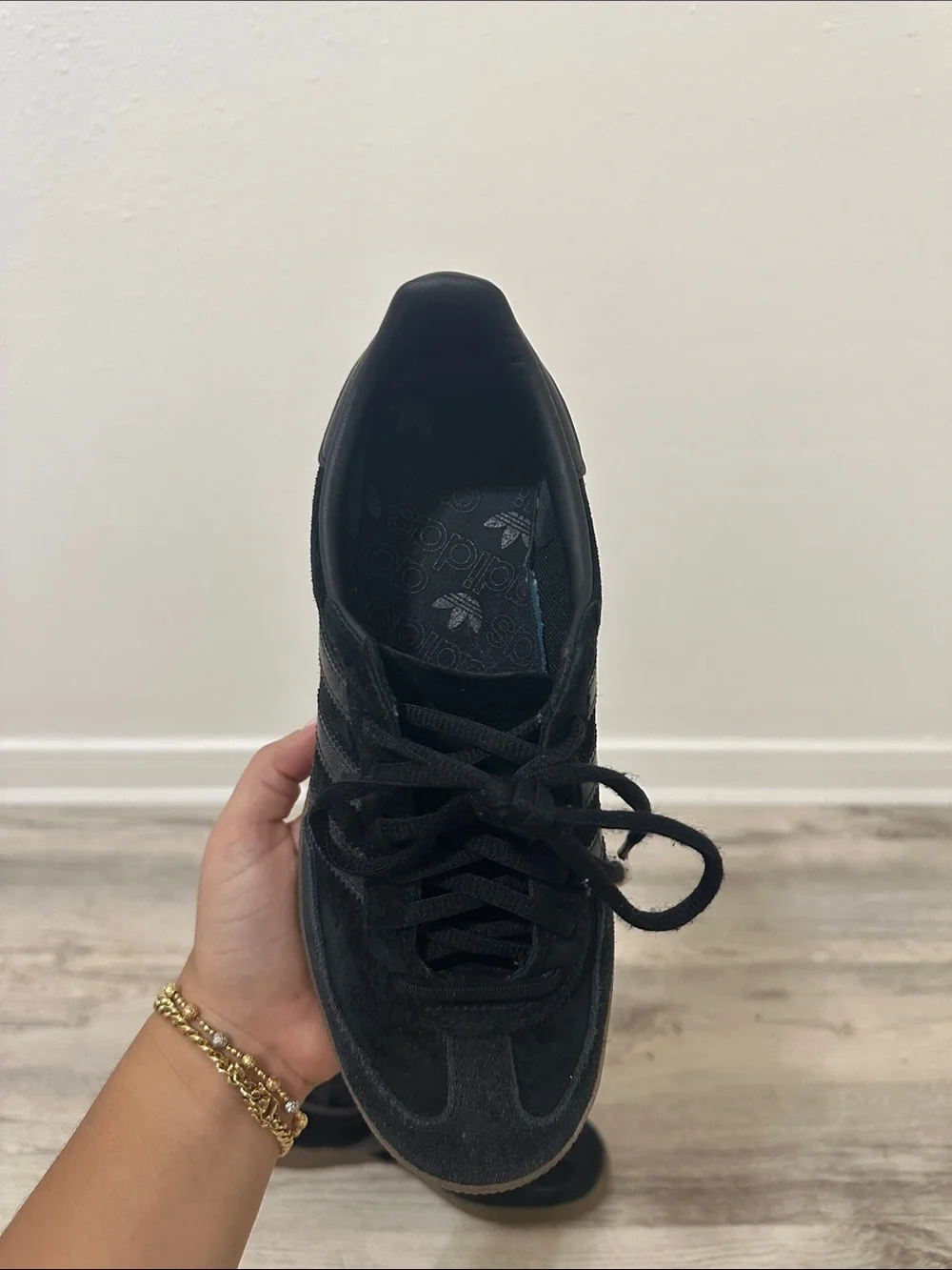 adidas Maharishi black suede sneakers with gum sole